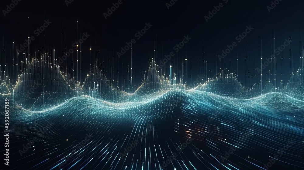 Poster gravitational waves of blue exploration: widescreen cosmic background of the future: generative ai