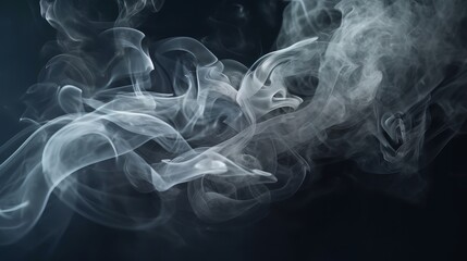 Photo of a wisp of smoke on a dark background. Generative ai