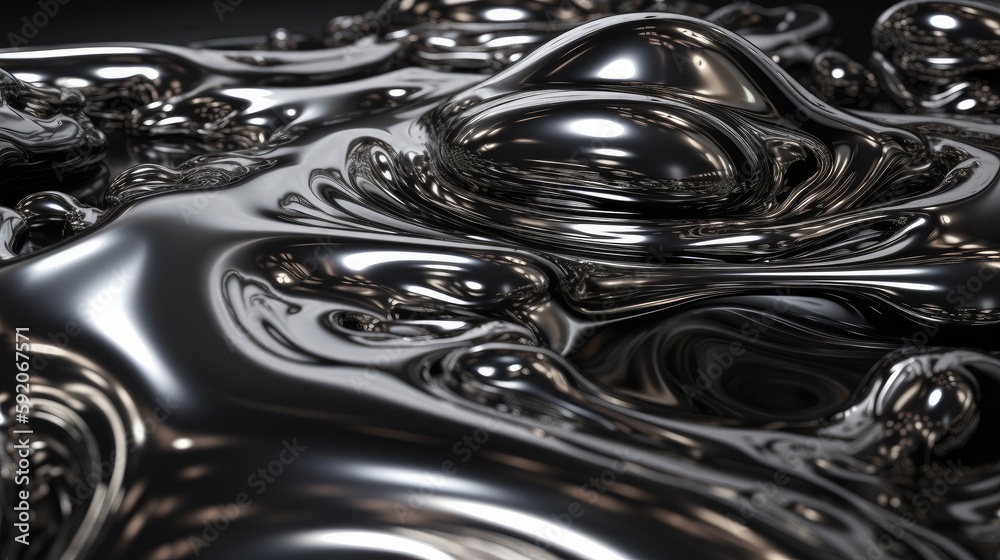 Aufkleber Black surface with reflections black water waves background simple spaces use us contemporary background graphic backdrop. Generative ai