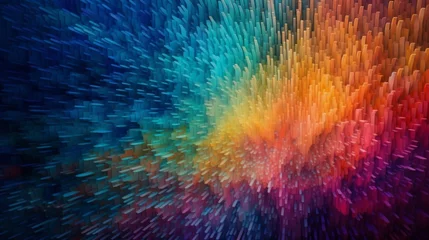 Photo sur Aluminium brossé Mélange de couleurs Rainbow Pixel Haze Colorful and Dreamy Digital Artwork. Generative ai