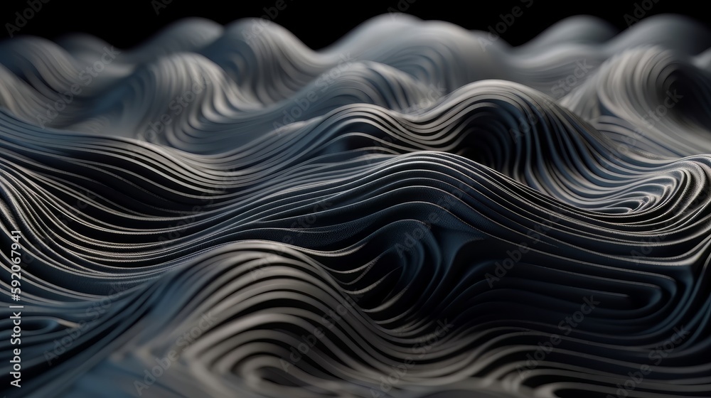 Aufkleber Abstract colorful digital particle wave background. Generative ai