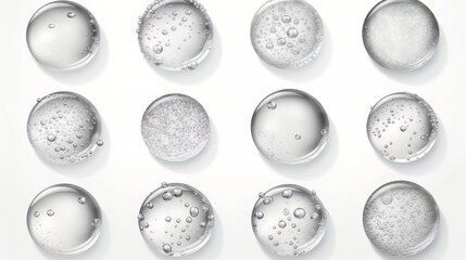 Water bubbles set isolated on white background. Generative ai