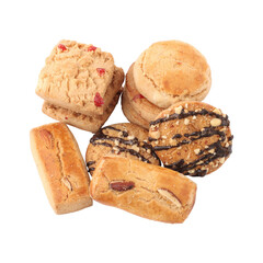 Cookies with nuts biscuits isolated on transparent background	