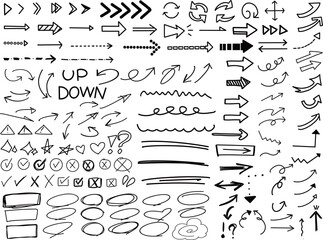 シンプルな矢印アイコンと見出しフレームセット