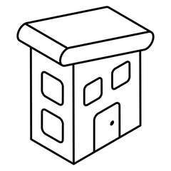 Modern design icon of commercial building