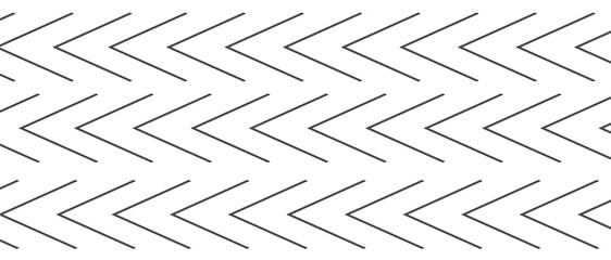 Seamless arrow pattern on white background. Modern chevron lines pattern for backdrop and wallpaper template. Black simple lines with repeat texture. Seamless chevron background, vector illustration