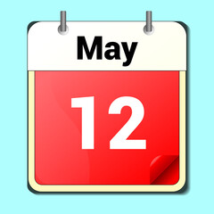 day on the calendar, vector image format, May 12