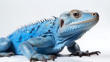 Obraz premium blue iguana on blue background