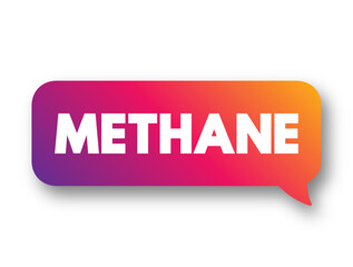 Methane is a hydrocarbon that is a primary component of natural gas, text concept background