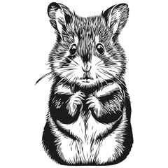 hamster sketches, outline with transparent background, hand drawn illustration hamsters