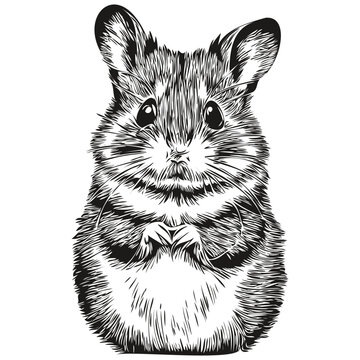 recommend clip art: hamster vector illustration line art drawing black and white hamsters