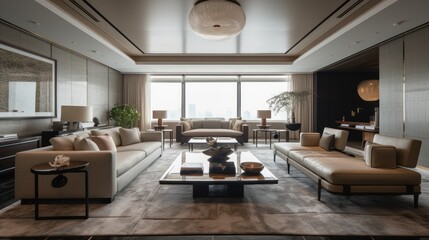 modern living room interior design ai generative illustration