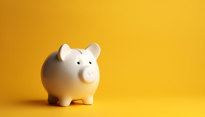 piggy bank, yellow background