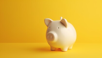 piggy bank on an yellow background