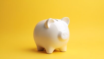 piggy bank on an yellow background