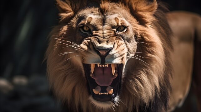 Angry Roaring Lion - Generative AI
