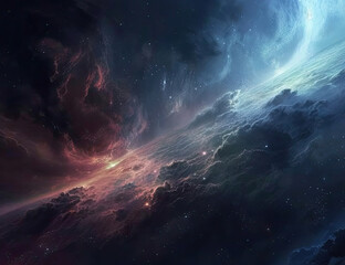 Fototapeta premium Space Background, Planets, Galaxies, Stars, Outer Space. Graphical Resource. Generative AI