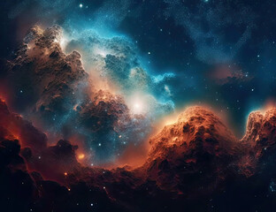 Space Background, Planets, Galaxies, Stars, Outer Space. Graphical Resource. Generative AI