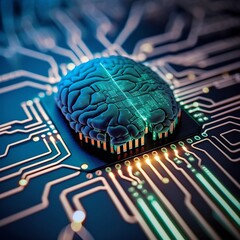 Gehirn auf Platine - Künstliche intelligenz