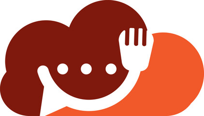 Chat logo form food restaurant icon vector design template food chat vector for restaurant.