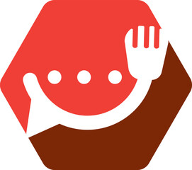 Chat logo form food restaurant icon vector design template food chat vector for restaurant.