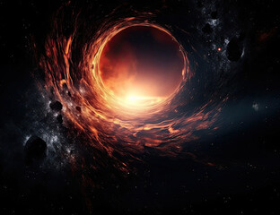 Black Hole Background, Outer Space, Planets, Stars, Graphical Resource. Generative AI