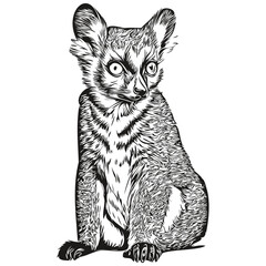 Portrait of a cute Lemur on a white background Lemurs