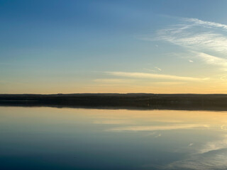 sunset over the lake