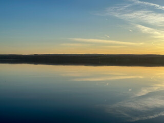 sunset over the lake
