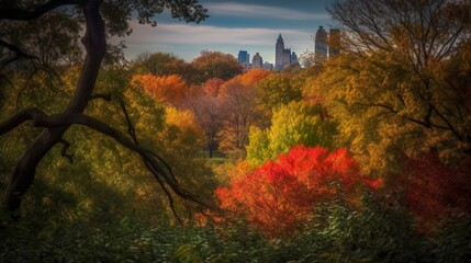 The Colors of Autumn in Central Park, New York City