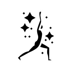movement meditation yoga glyph icon vector illustration