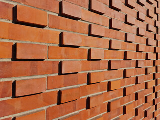 Obraz premium Orange brick wall background texture. pattern, texture, background