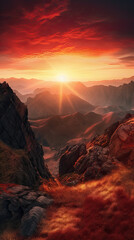 Mountain Sunset Desktop Background - Inspiring Scenery for Midjourney AI