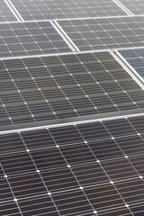 Detail of solar panels on the roof.