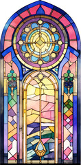Fototapeta na wymiar stained glass window watercolor