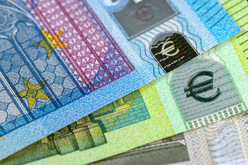 Close-up of the twenty euro banknote of the European Union