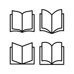 Book icon vector illustration. open book sign and symbol. ebook icon