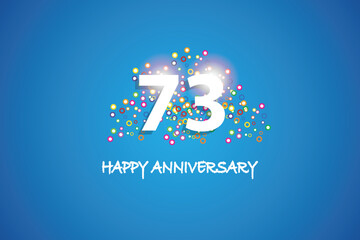 73th anniversary on blue background