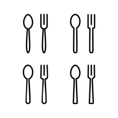 spoon and fork icon vector illustration. spoon, fork and knife icon vector. restaurant sign and symbol