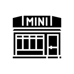 minimart shop glyph icon vector illustration