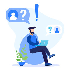 Illustration vector graphic cartoon character of question and answer