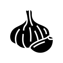 garlic food herb glyph icon vector illustration