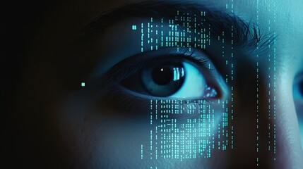 Close-Up Hacker's Eyes Intent Focused Cybersecurity Threats Concept Generative AI
