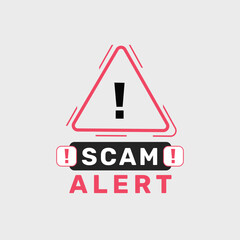Scam alert icon design for danger notification