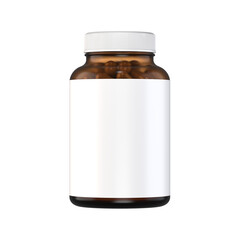 Botella medicinal con pildoras,3d render ilustracion