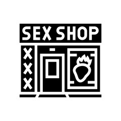 sex shop store glyph icon vector illustration