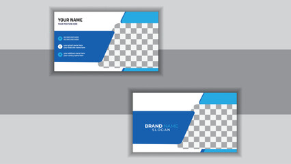 creative modern card and business card, clean design business card flat template  
