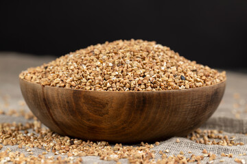 Poorly cleaned buckwheat groats for cooking porridge