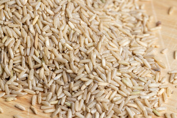 Natural brown rice for cooking healthy food