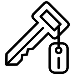 key illustration icon design with outline